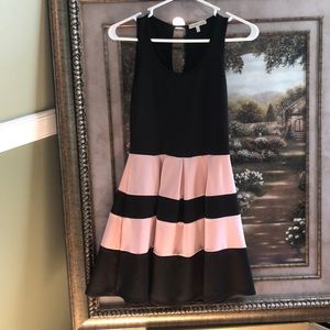 Black and pink striped party dress